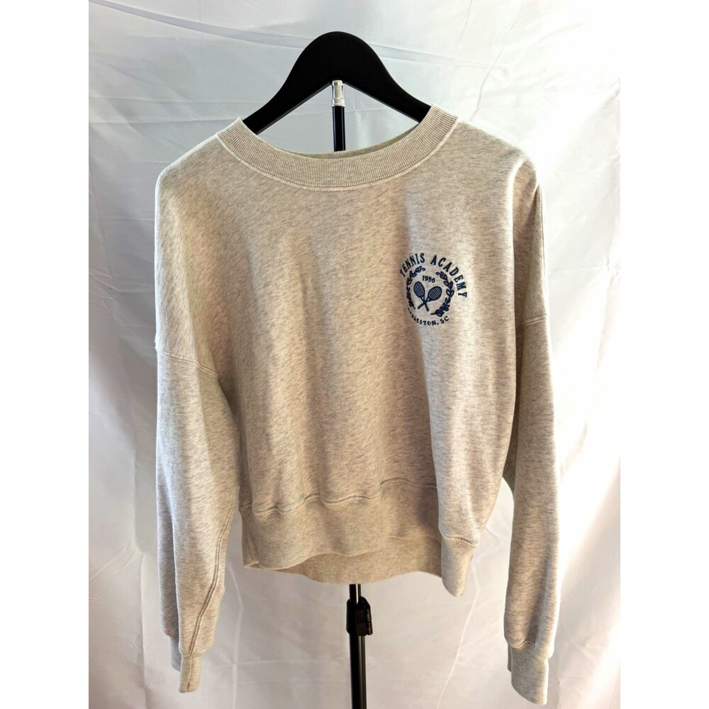 Abercrombie & Fitch Soft A&F Gray Crewneck Graphic Fleece Sweatshirt S